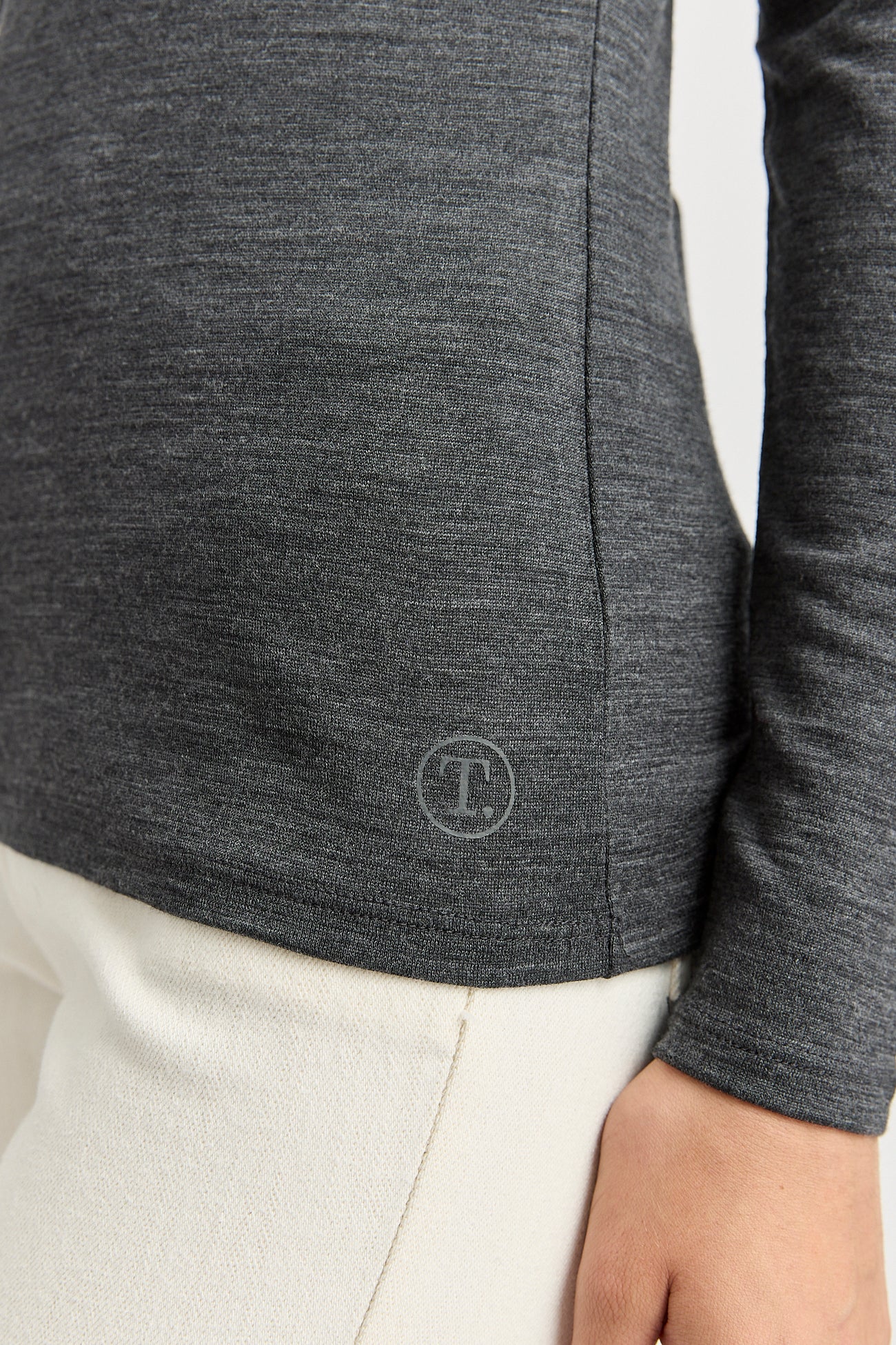 TOORALLIE CREW MERINO TEE - CHARCOAL