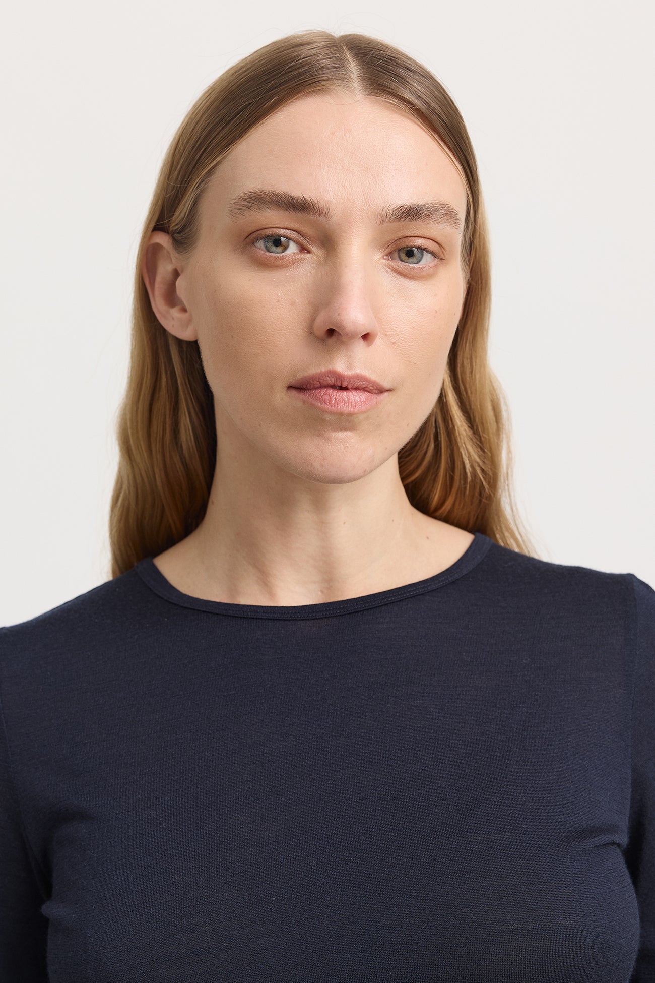 TOORALLIE CREW MERINO TEE - FRENCH NAVY