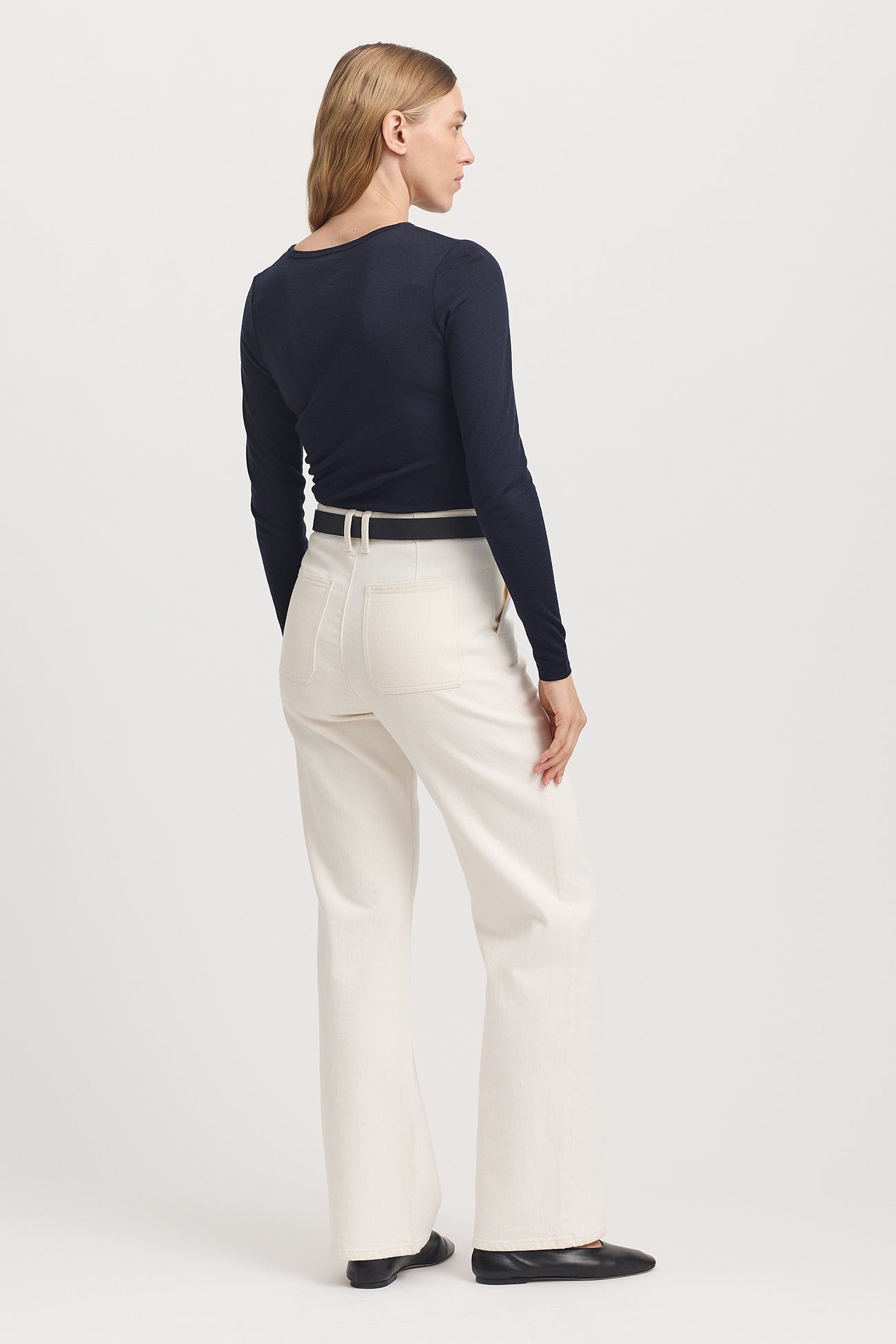 TOORALLIE CREW MERINO TEE - FRENCH NAVY