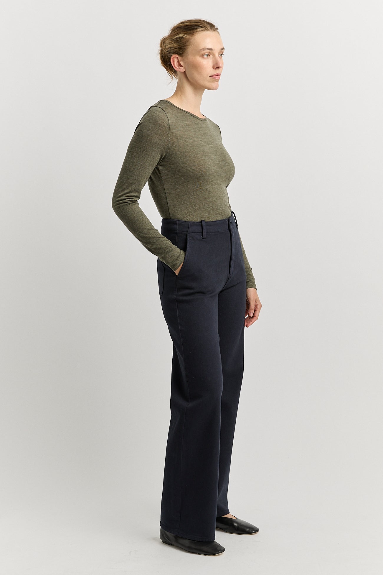 TOORALLIE CREW MERINO TEE - KALE