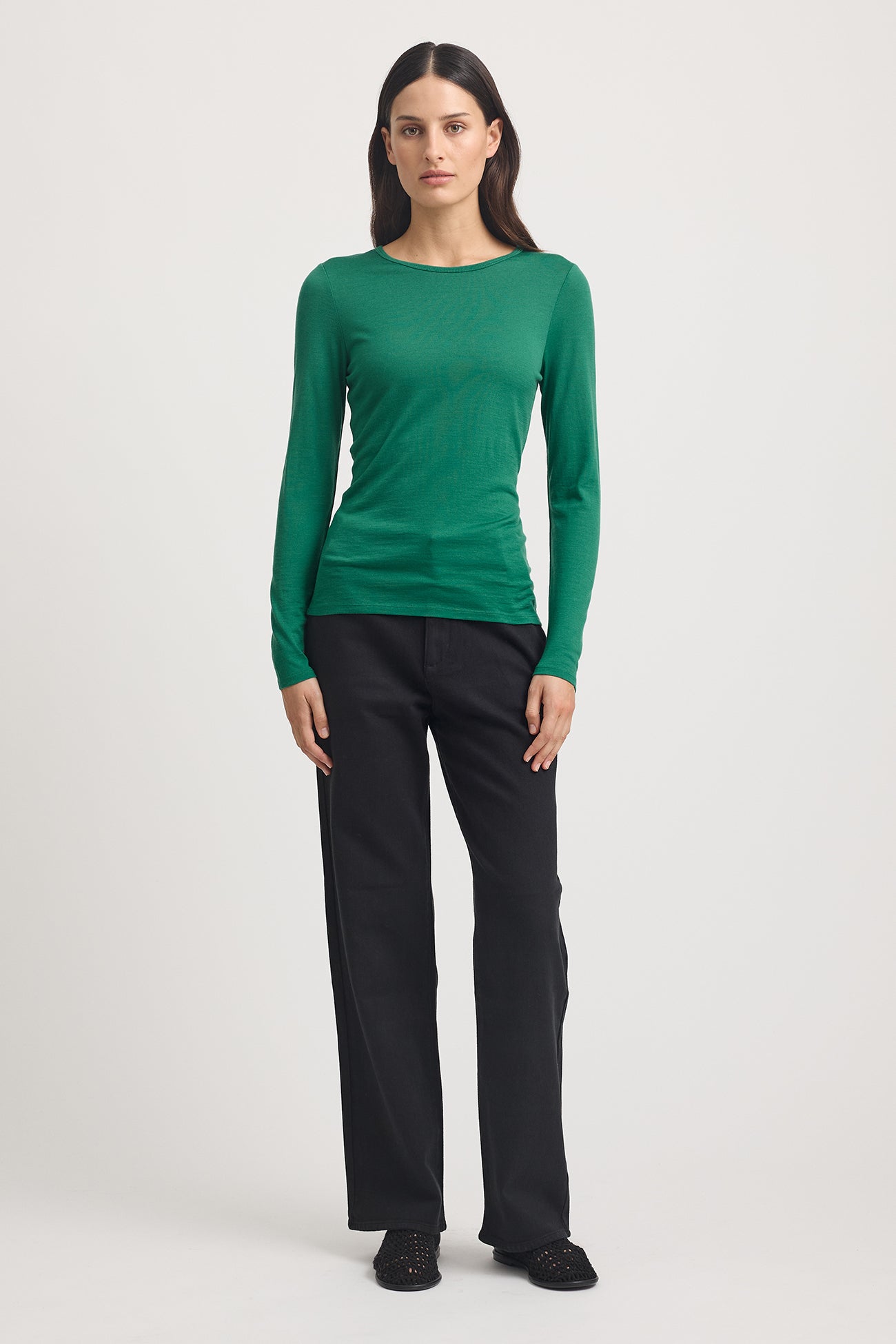 TOORALLIE CREW MERINO TEE - LUSH GREEN