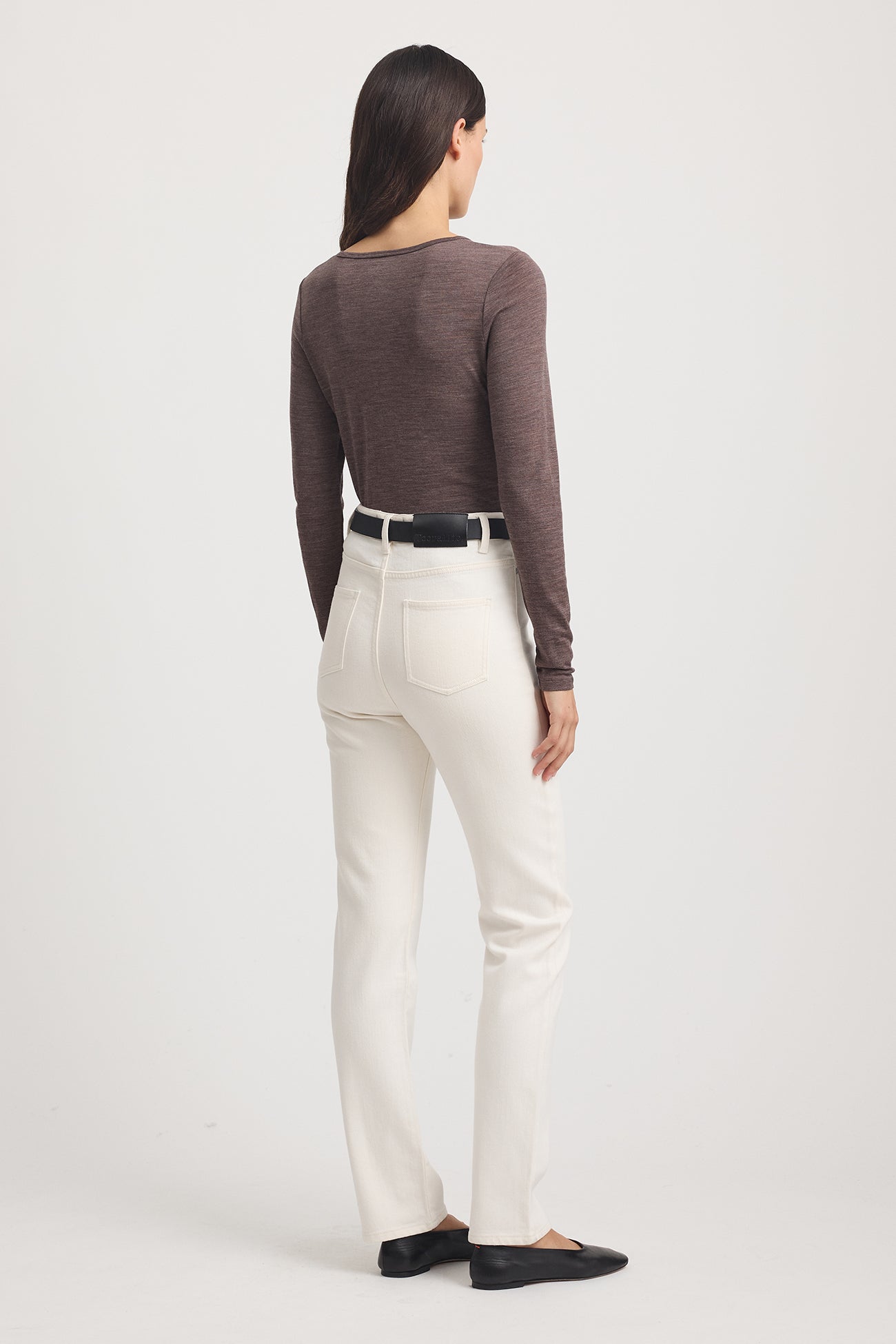 TOORALLIE CREW MERINO TEE - MOCHA