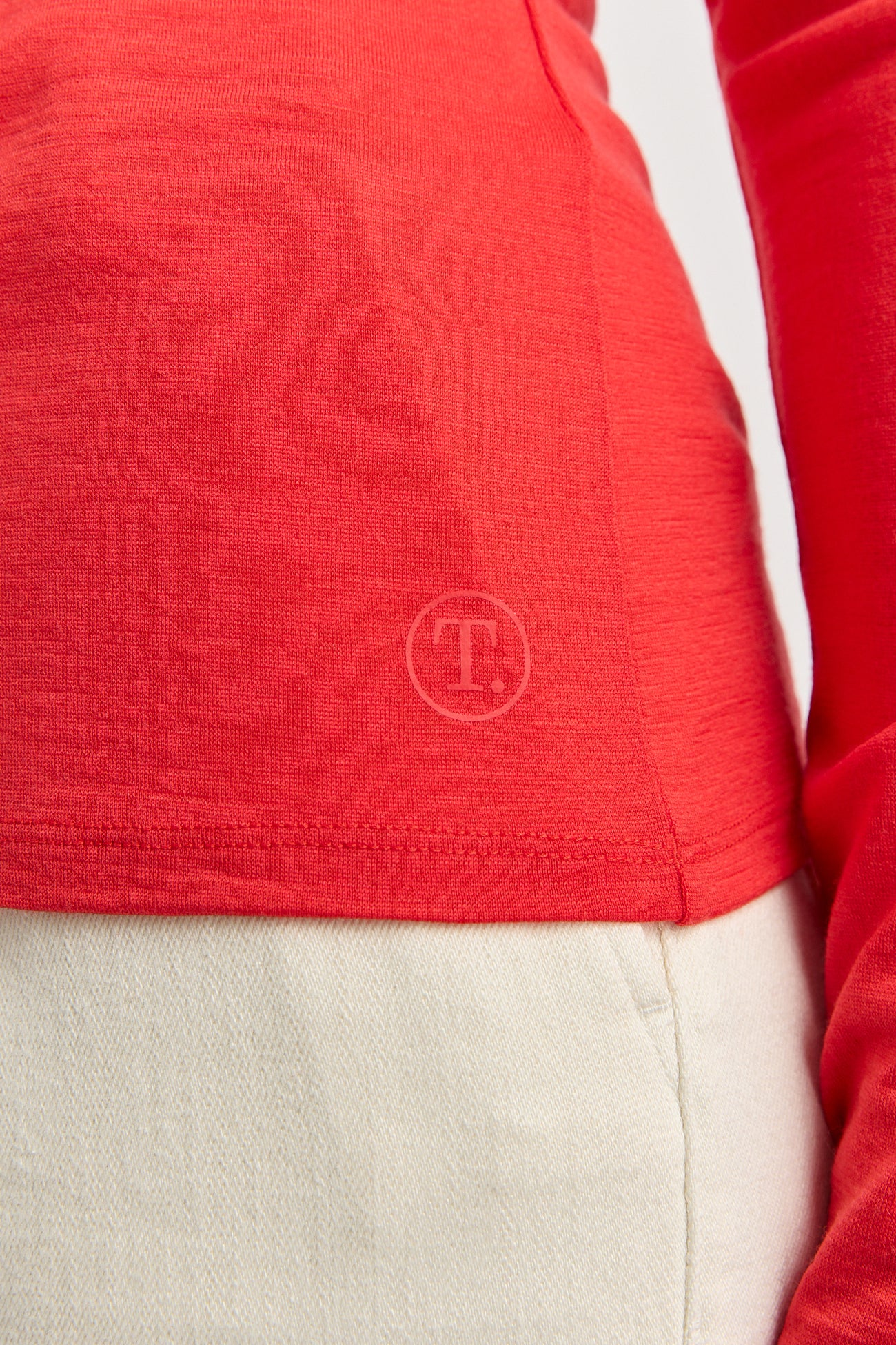 TOORALLIE CREW MERINO TEE - POPPY