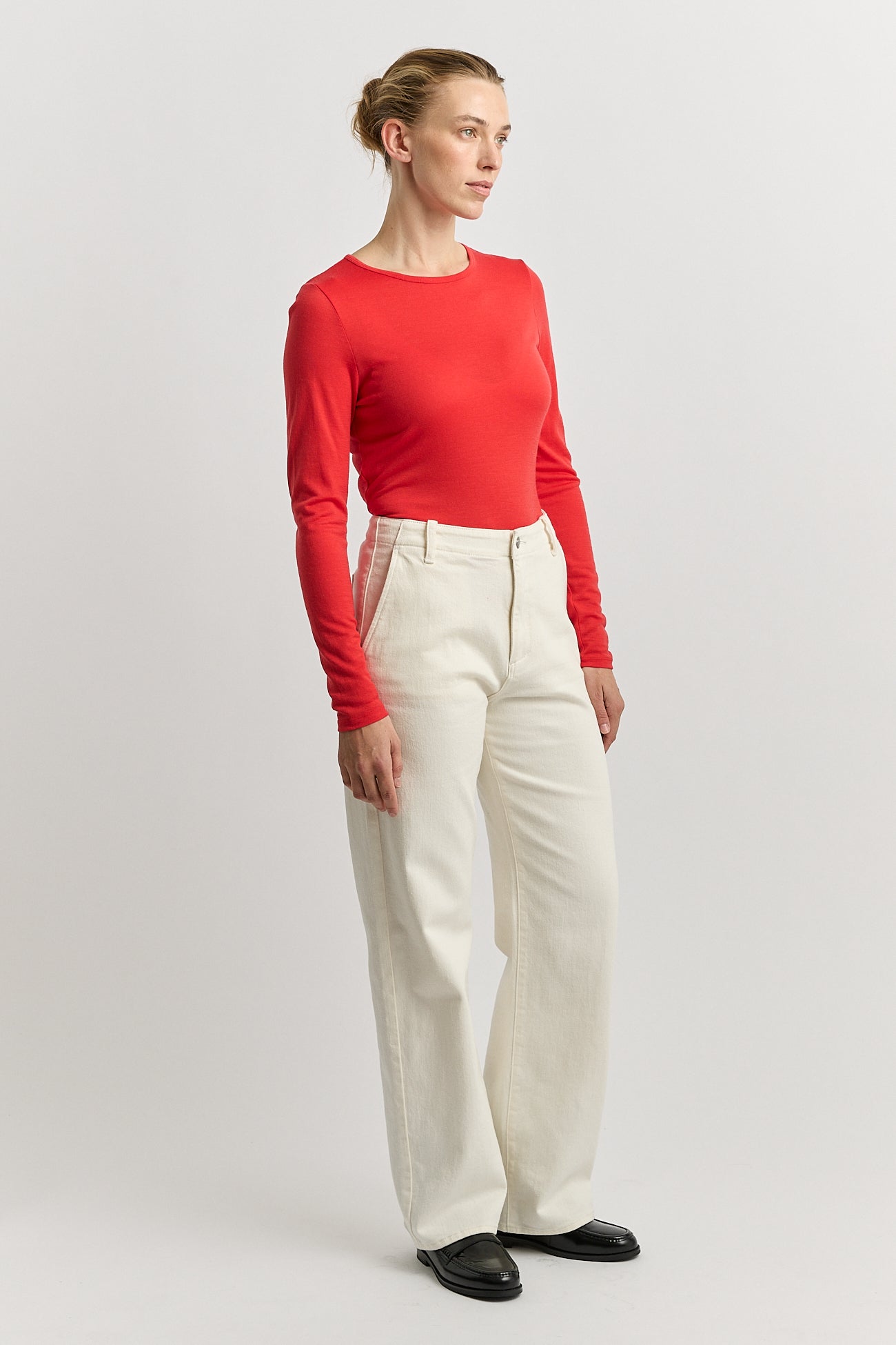 TOORALLIE CREW MERINO TEE - POPPY