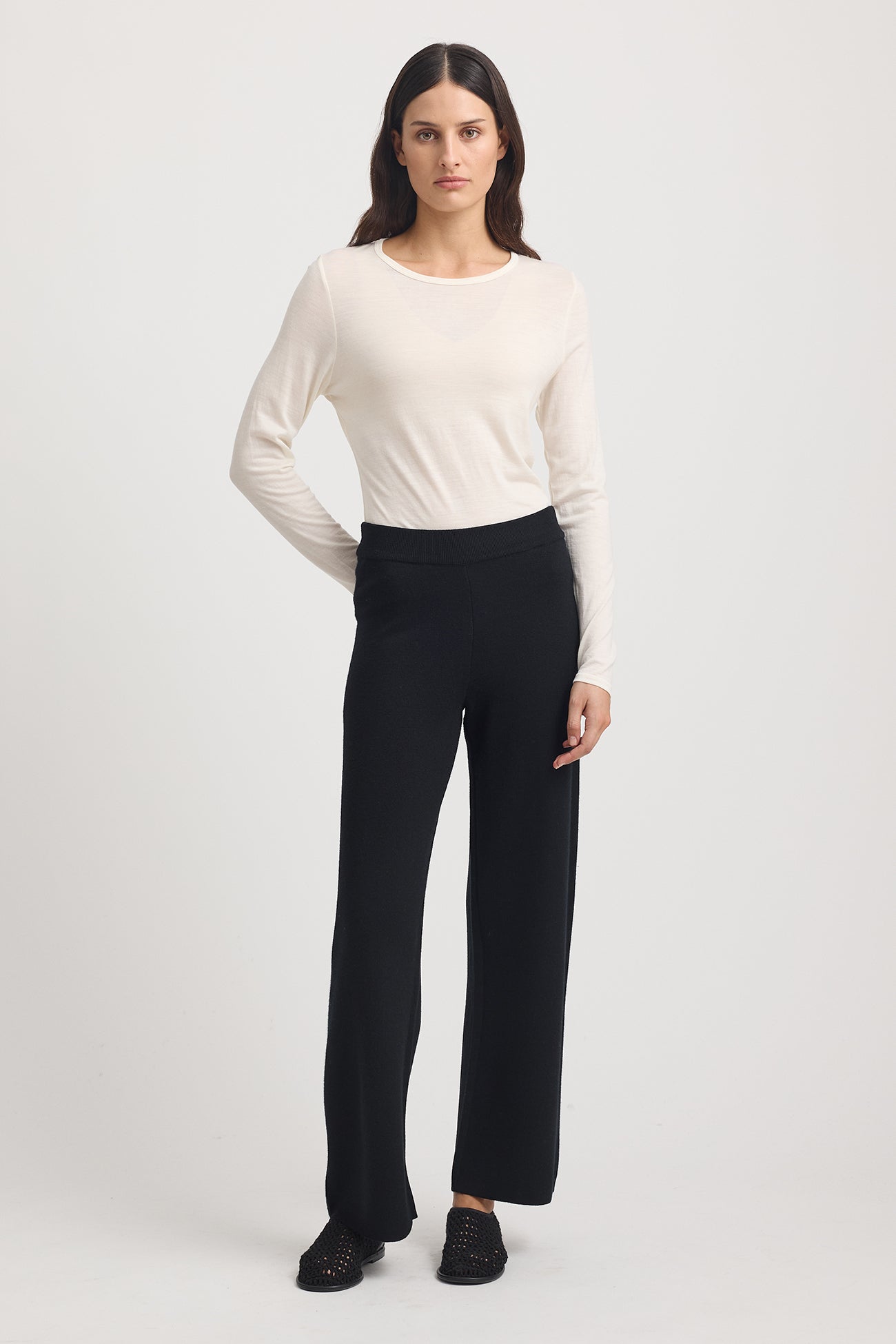 TOORALLIE CREW MERINO TEE - WARM WHITE