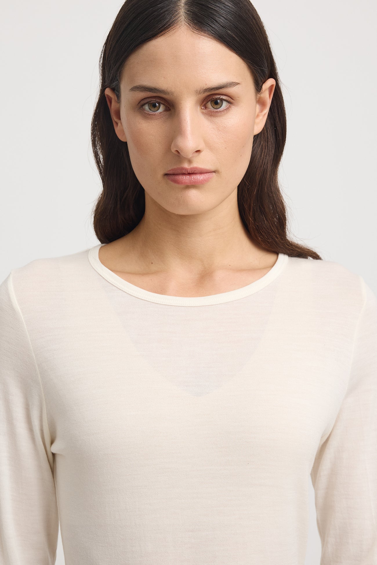 TOORALLIE CREW MERINO TEE - WARM WHITE