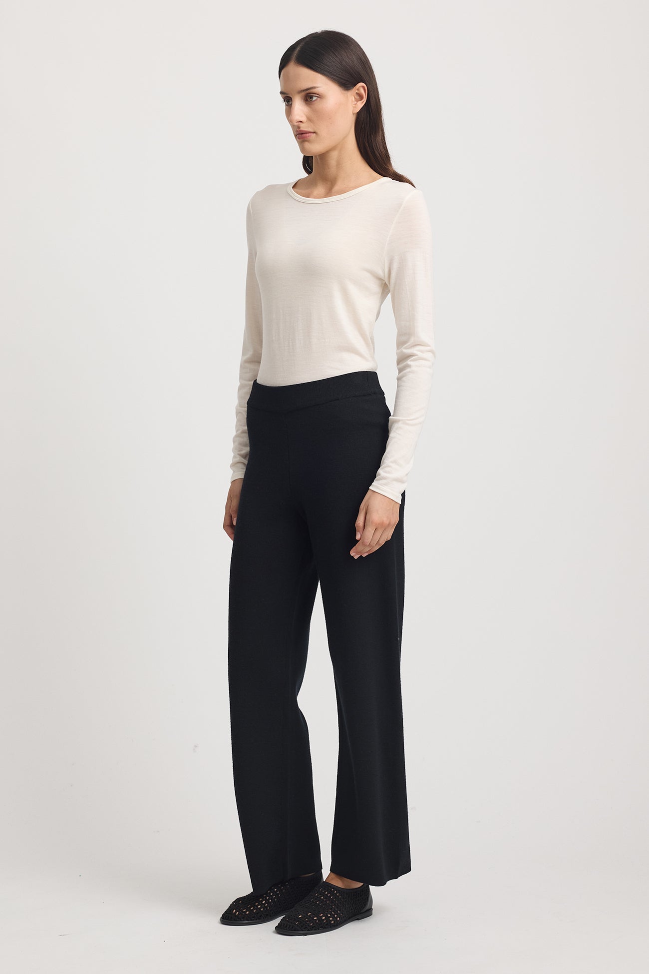 TOORALLIE CREW MERINO TEE - WARM WHITE