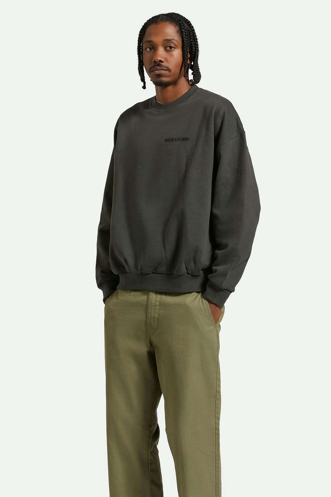 BRIXTON EMBROIDERED HEAVY WEIGHT CREW