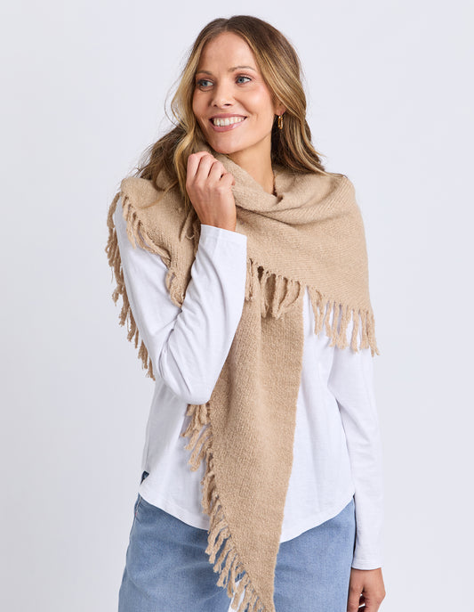 ELM FRINGED TRIANGLE SCARF