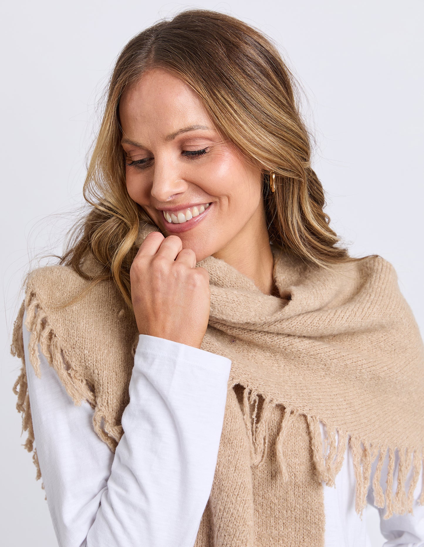 ELM FRINGED TRIANGLE SCARF