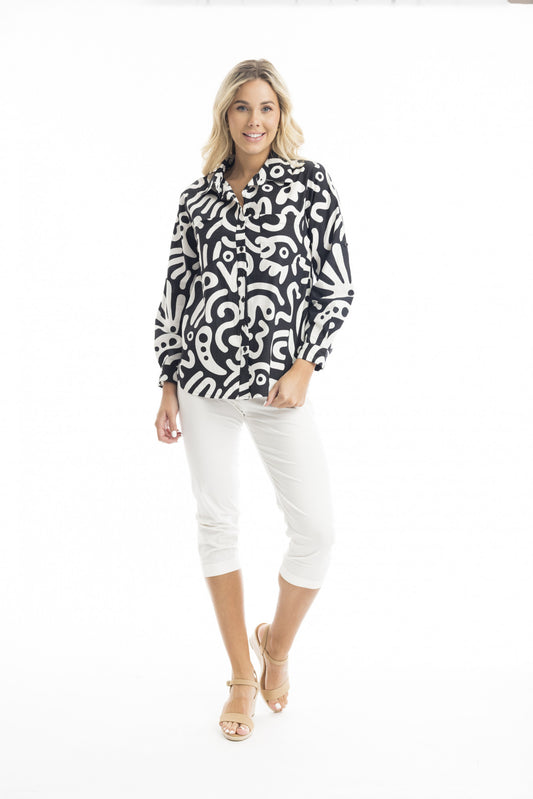 ORIENTIQUE POPLIN PRINT SHIRT