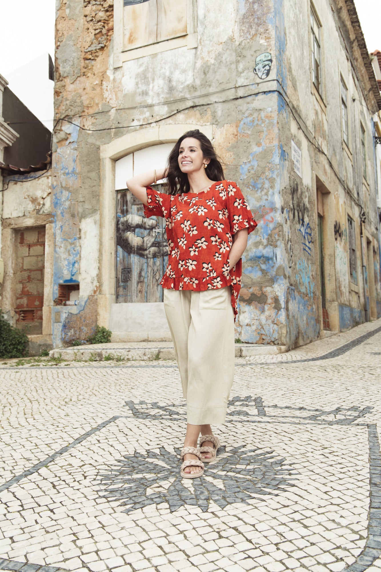 ORIENTIQUE SAVENTA TOP FRILL