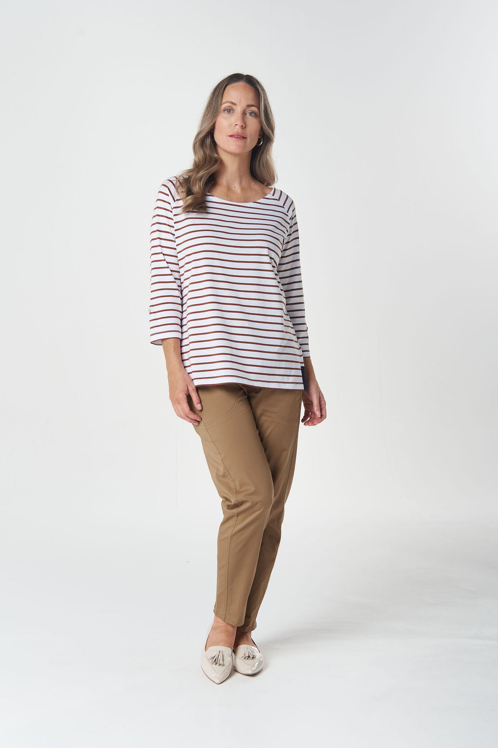 GOONDIWINDI COTTON TRACK 3/4 SLEEVE STRIPE TEE