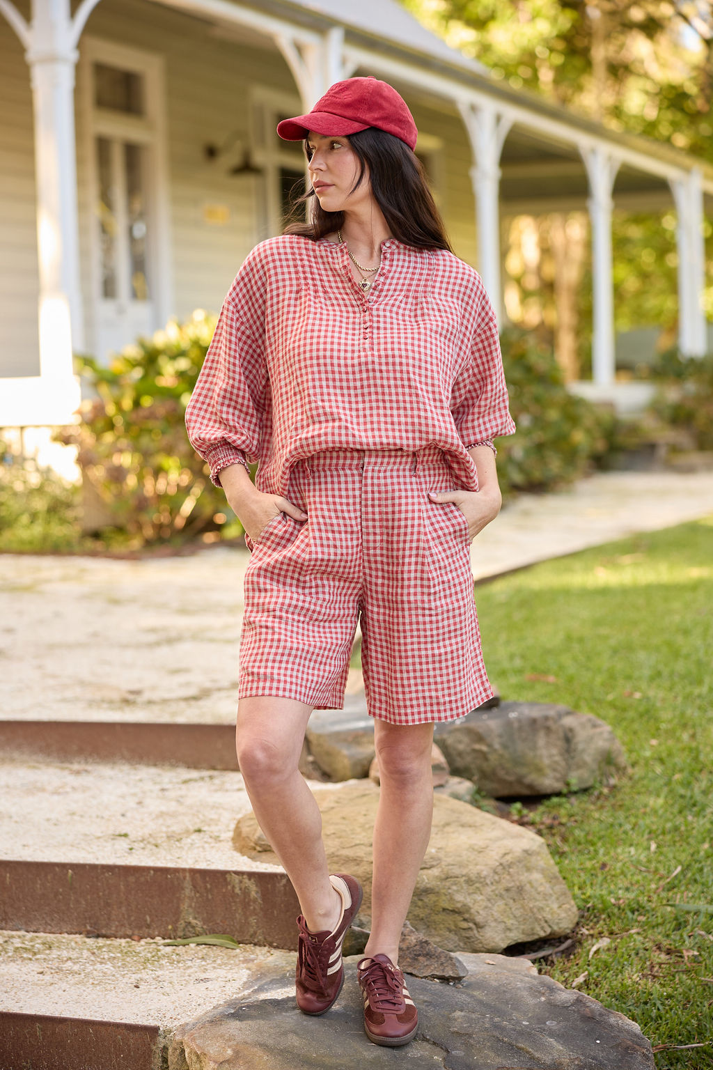 GOONDIWINDI MAPLE MINI CHECK BLOUSE
