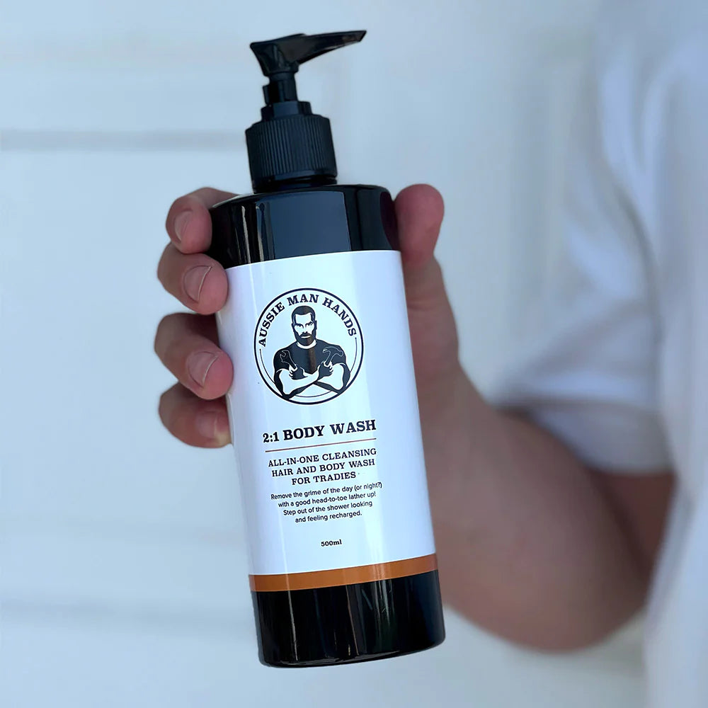 AUSSIE MAN HANDS 2:1 BODY WASH