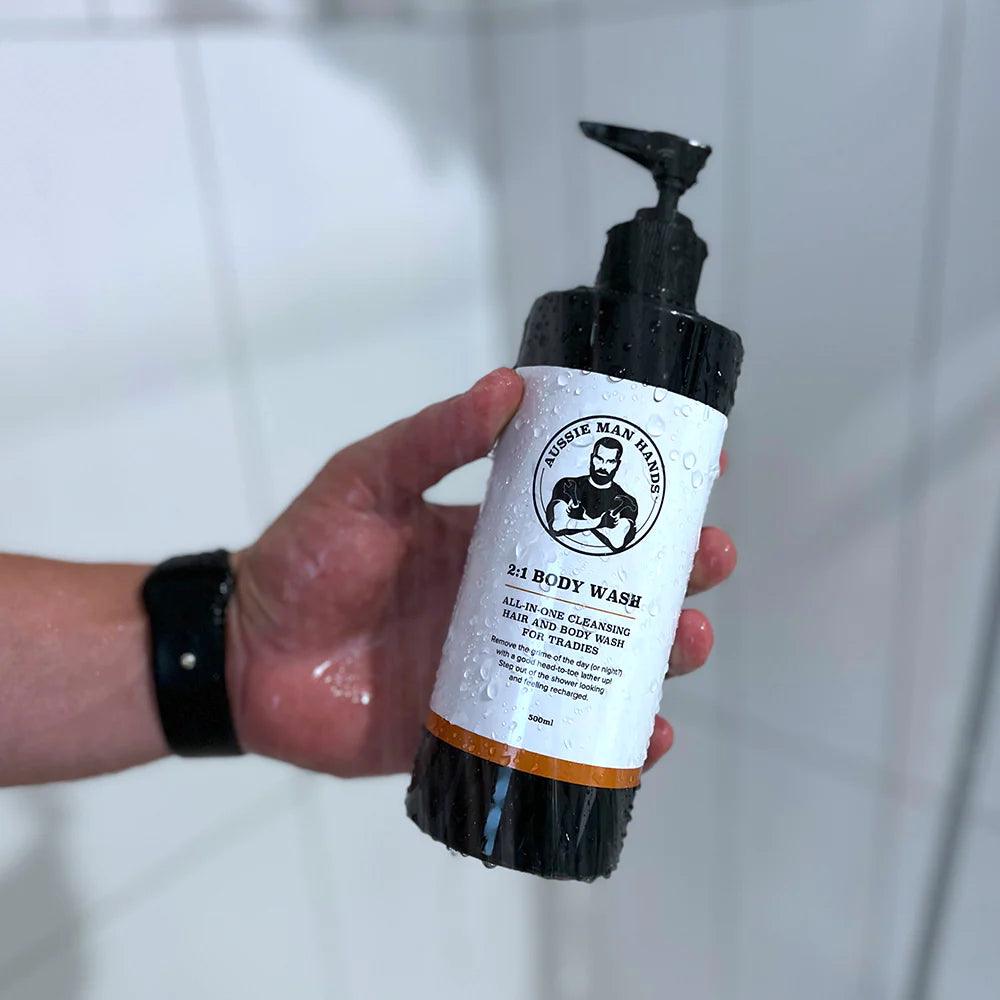 AUSSIE MAN HANDS 2:1 BODY WASH