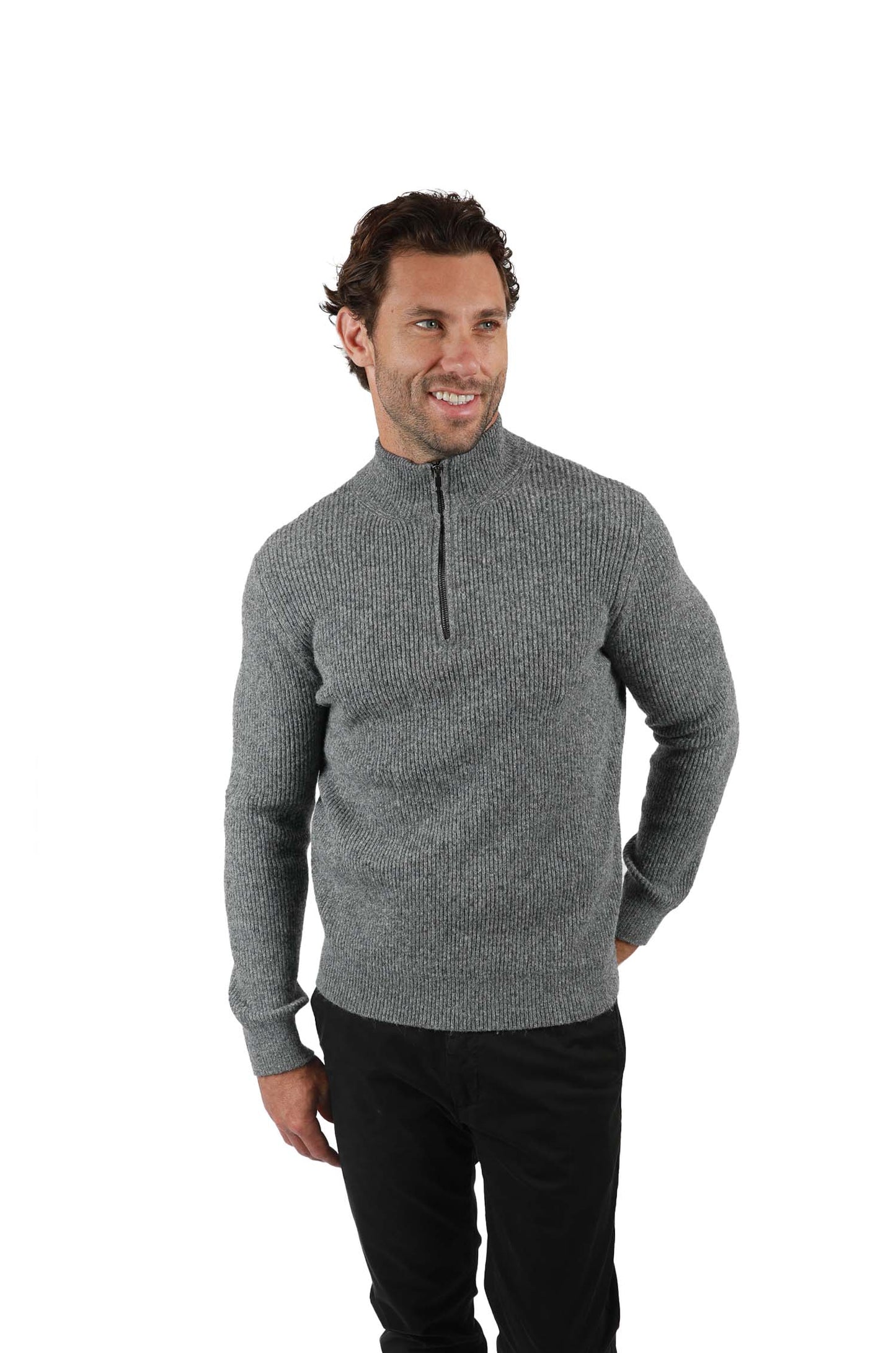JAMES HARPER RIBBED 1/4 ZIP JUMPER