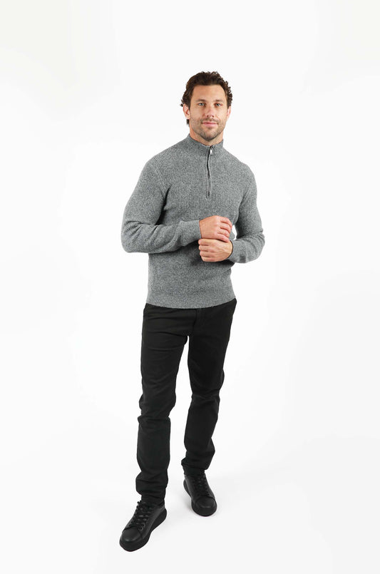 JAMES HARPER RIBBED 1/4 ZIP JUMPER