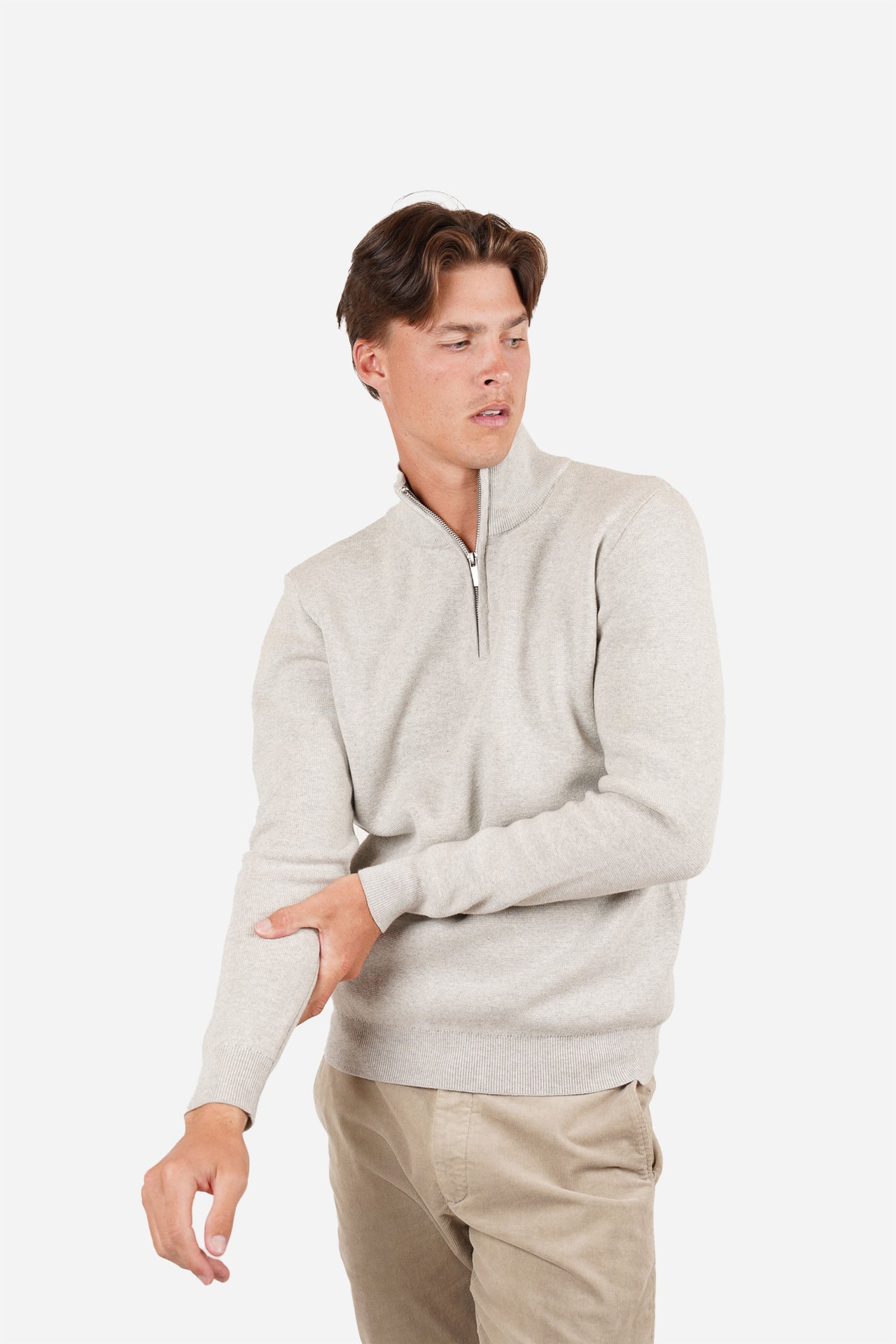 JAMES HARPER 1/4 ZIP MARLE KNIT
