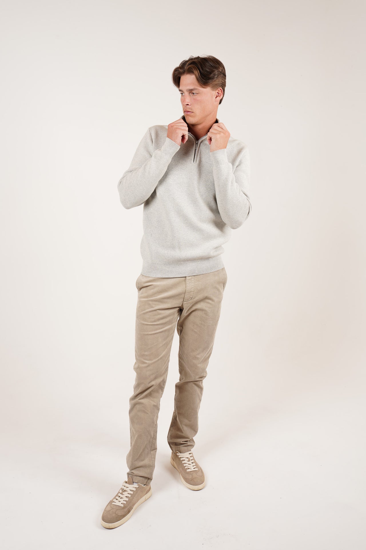 JAMES HARPER 1/4 ZIP MARLE KNIT
