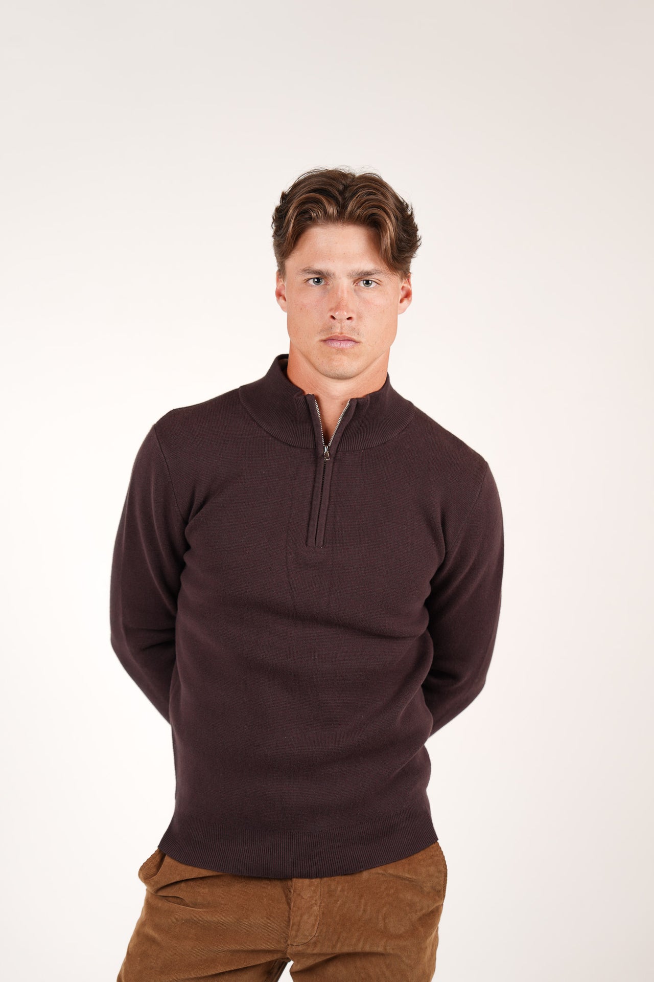 JAMES HARPER 1/4 ZIP MARLE KNIT