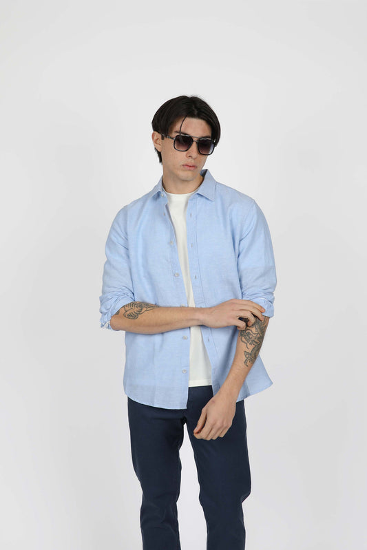 JAMES HAPRER LINEN BLEND LS SHIRT