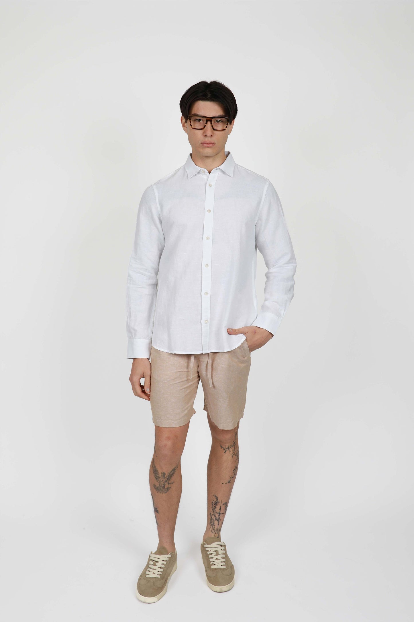 JAMES HAPRER LINEN BLEND LS SHIRT