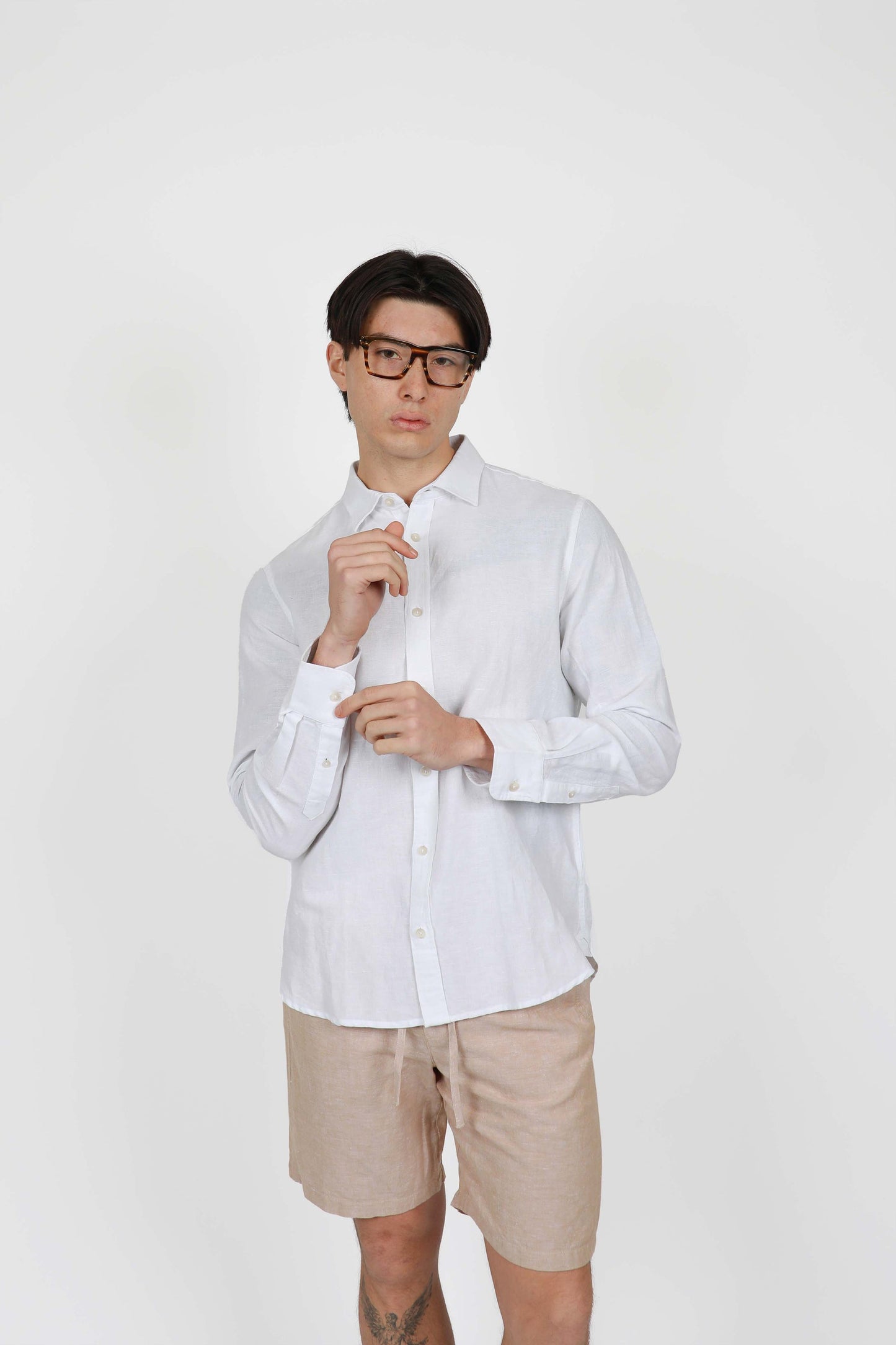 JAMES HAPRER LINEN BLEND LS SHIRT