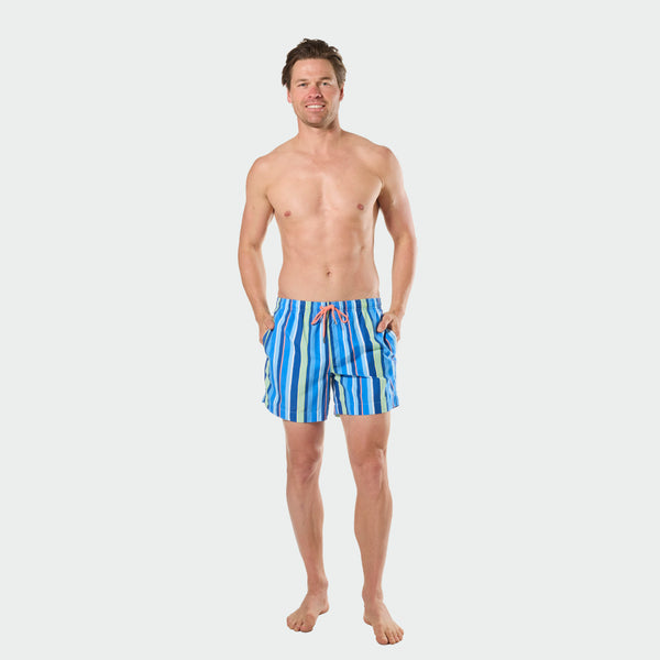 MITCH DOWD TROPICAL STRIPES SWIM SHORT