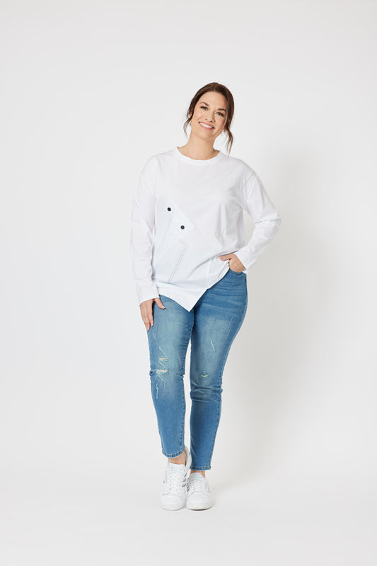 CLARITY CONTRAST STITCH TOP