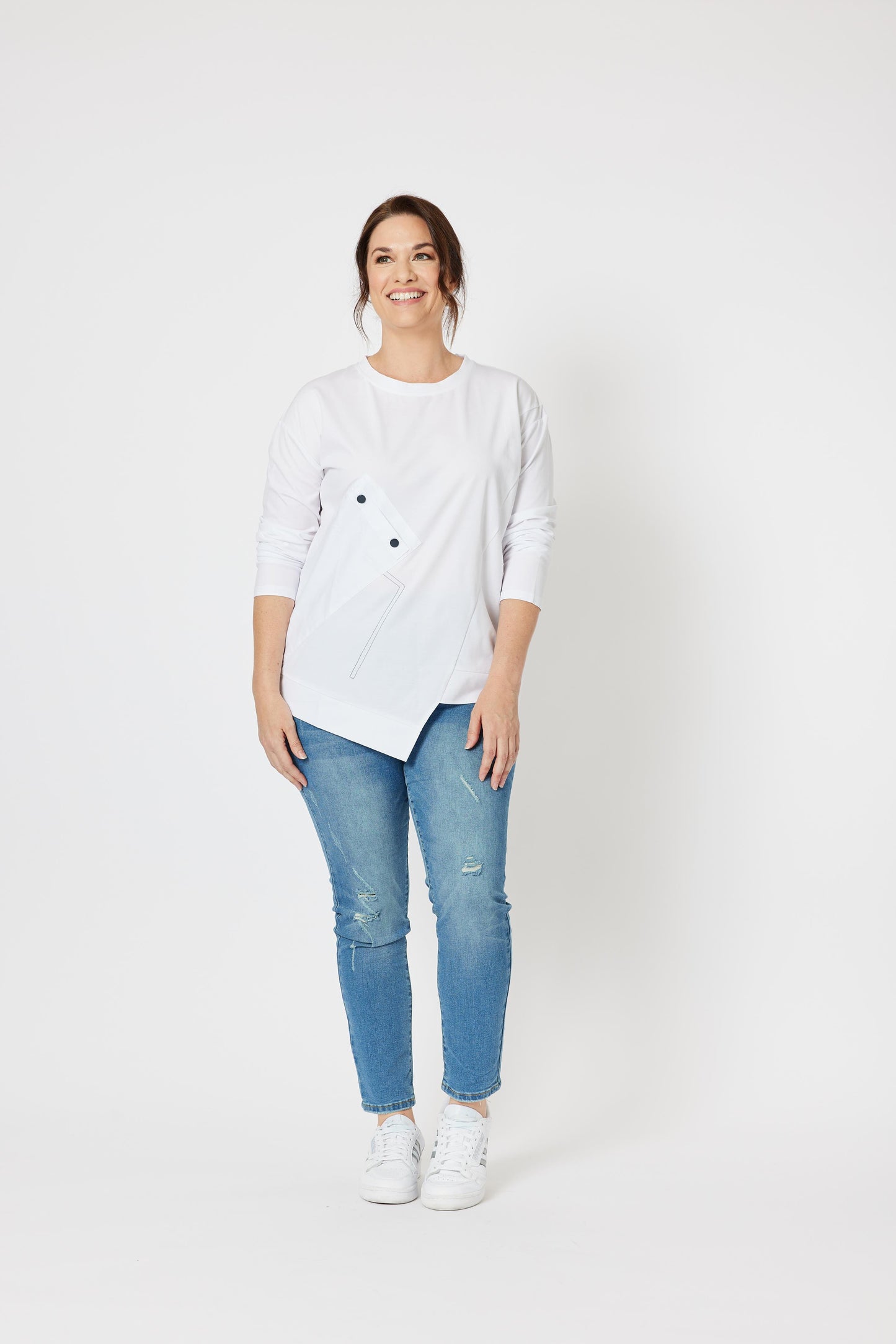 CLARITY CONTRAST STITCH TOP