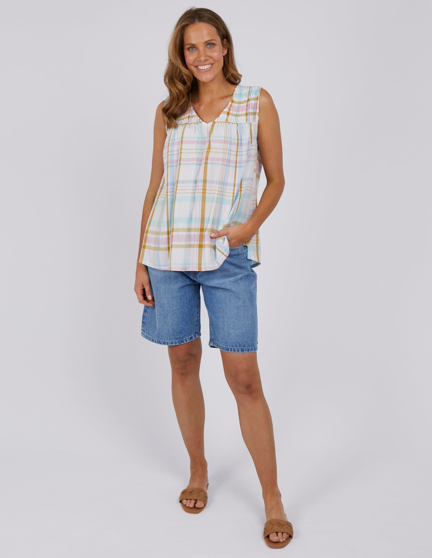 ELM GRETA CHECK TOP