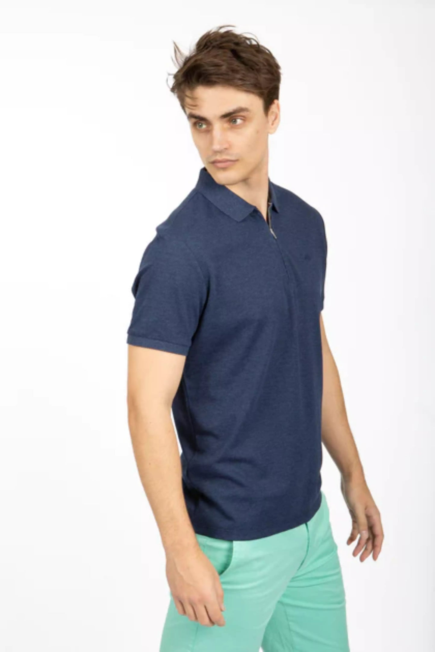 JAMES HARPER COTTON PIQUE ZIP POLO
