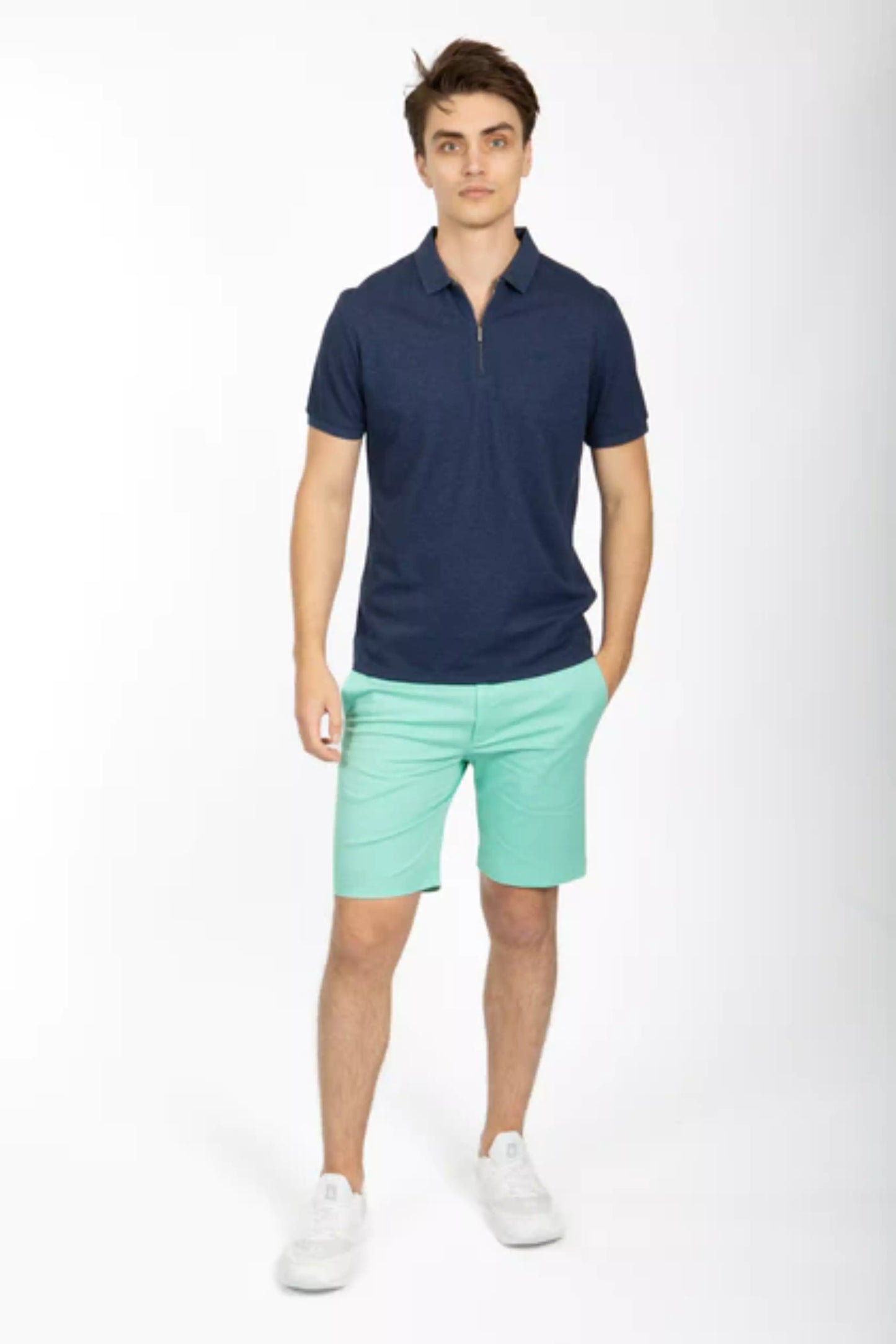 JAMES HARPER COTTON PIQUE ZIP POLO